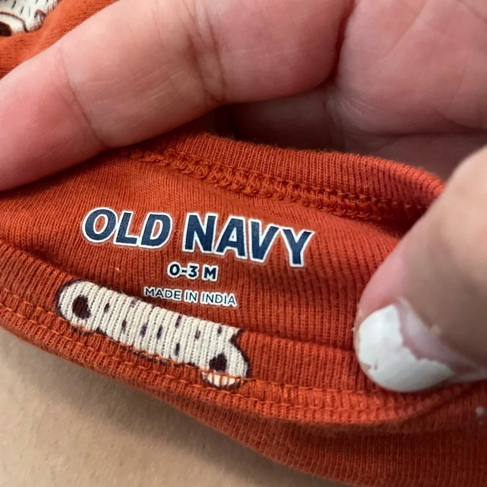 Old Navy Orange Animal Print Kids One Piece size 0-3M
